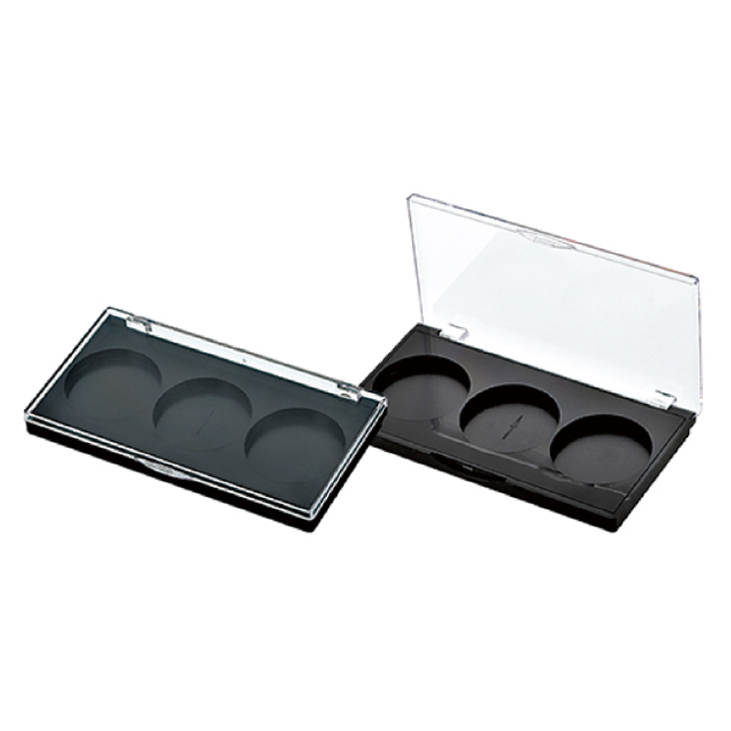 3 Compartment Matte Eye shadow box with Transparent Lid XQ288