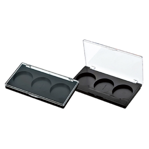 3 Compartment Matte Eye shadow box with Transparent Lid XQ288