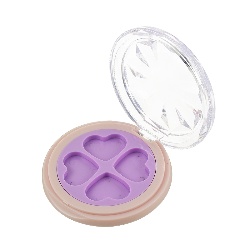4 Compartment Heart Shaped Compact Powder Case QF070