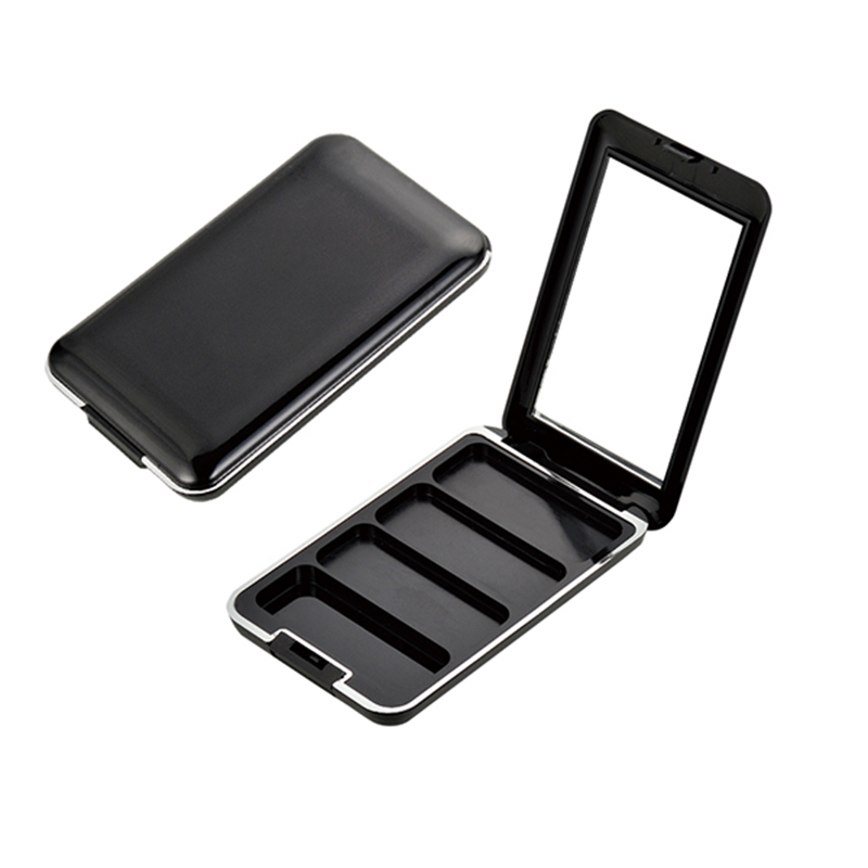 Прямоугольный 4-цветный футляр для теней с зеркалом XQ015