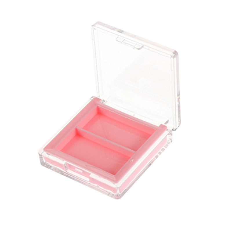 2 Compartment Eye shadow box with Transparent Lid XQ349