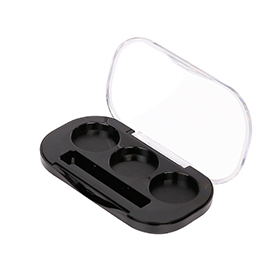 Oval 3 Color Eye shadow box with Brush Holder XQ149-2