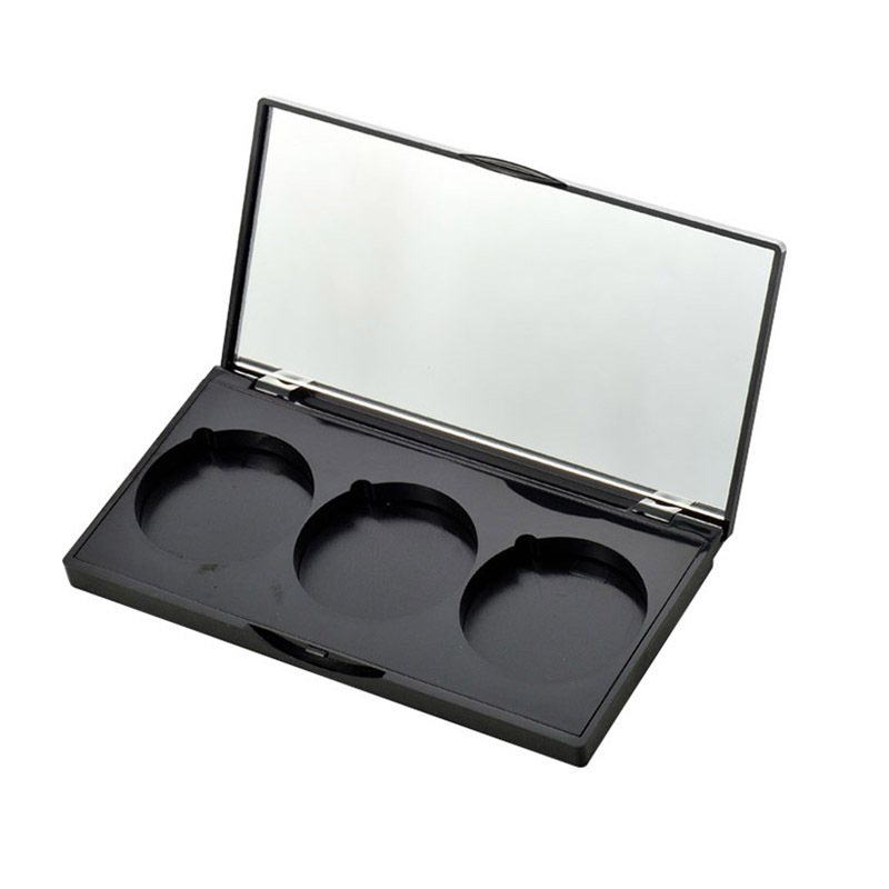 Rectangular Matte Black Matte Black 3 Round Eye shadow box XQ145
