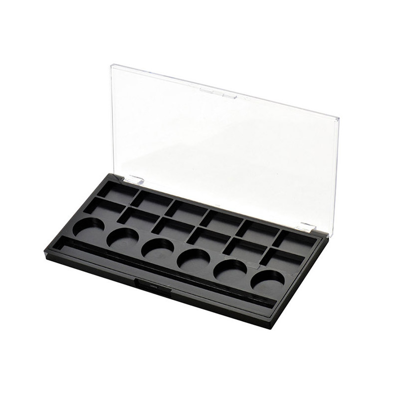 Rectangular 18 Color Eye shadow box with Brush Holder XQ147