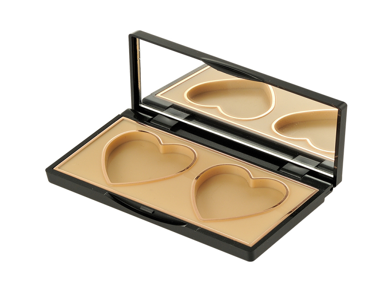 2 Color Eye shadow box with Heart Shaped Compartments XQ421