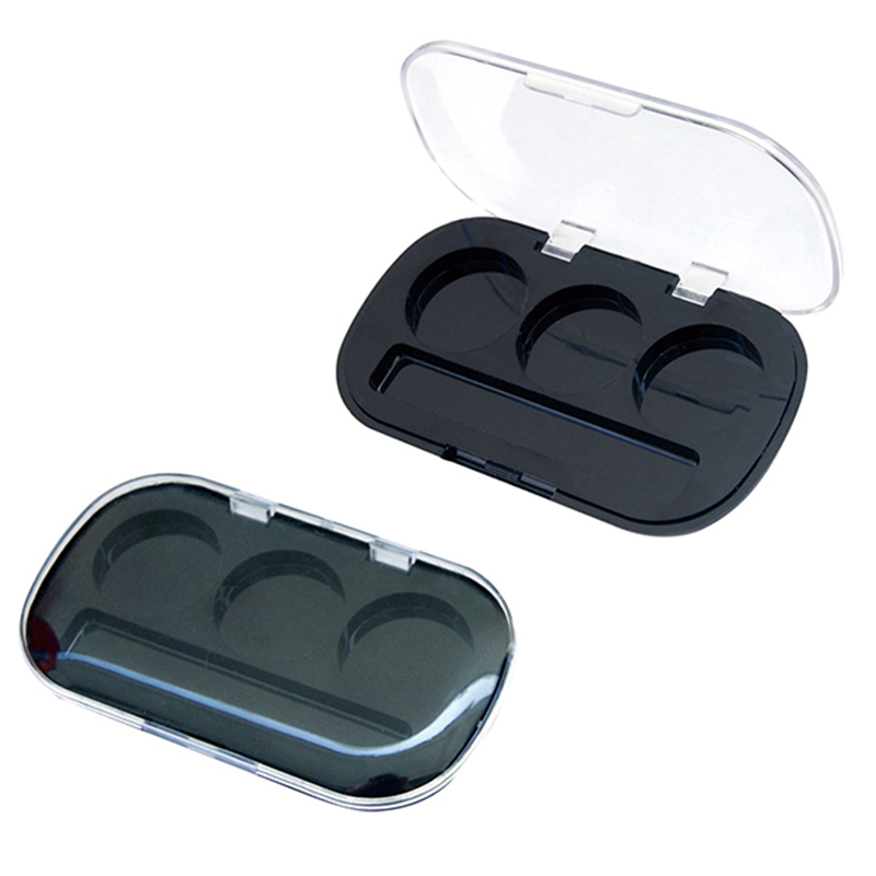 Прямоугольный футляр для теней для век 3 цветов с круглыми отделениями XQ008