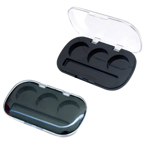 둥근 수납공간이 있는 직사각형 3색 아이섀도우 케이스 XQ008