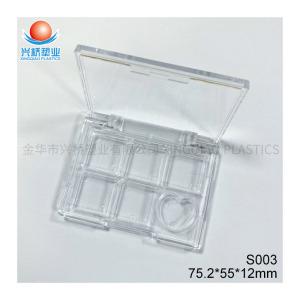 6 Shade Medium Square Clear Eyeshadow Palette S003