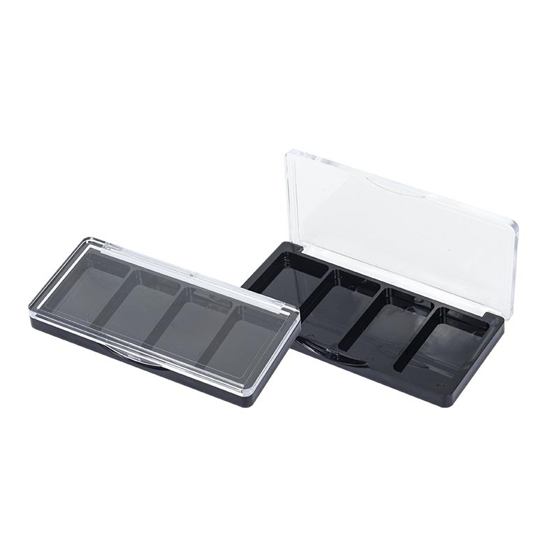 Custom Rectangle Clear Square 4 Color Empty Eye shadow box XQ498