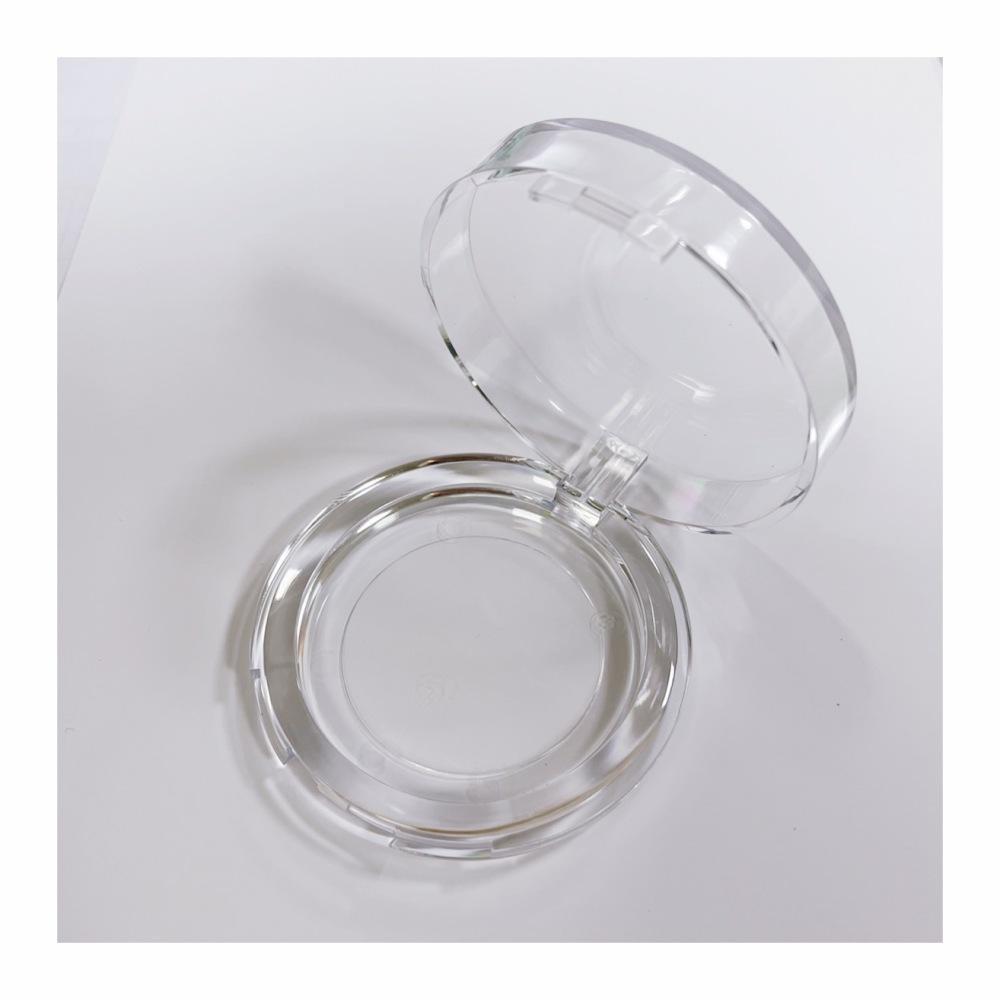 New Transparent Round Flip Cover Compact Powder Case QF04703