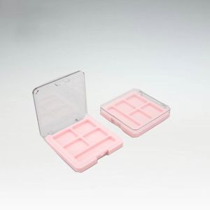Xingqiao Plastic Custom Square Shape Pink Eye Shadow Box with Transparent Top XQ260