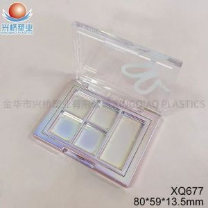 Xingqiao Plastic Factory Price Custom Electroplated Iridescent Multi Grid Eye Shadow Box XQ667