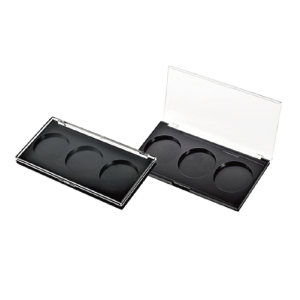 Factory Wholesale Custom 3 Colors Black Rectangular Eye Shadow Palette with clear cover XQ211
