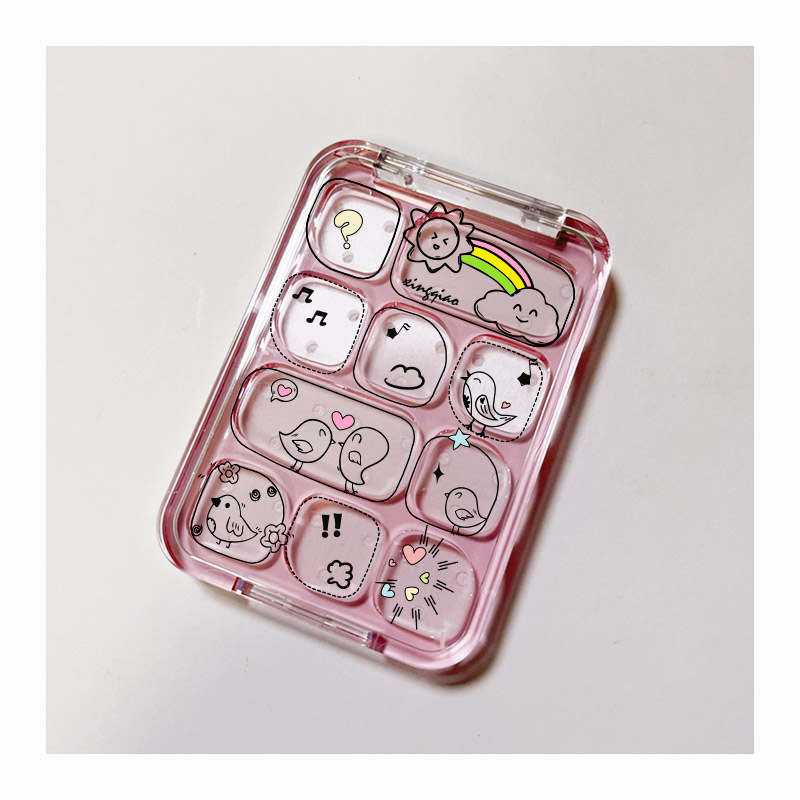 Rectangular 10 Compartment Eye shadow box XQ93015