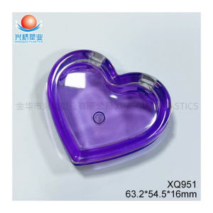Xingqiao Manufacturer Custom Purple Heart-Shaped Transparent Eyeshadow box XQ951