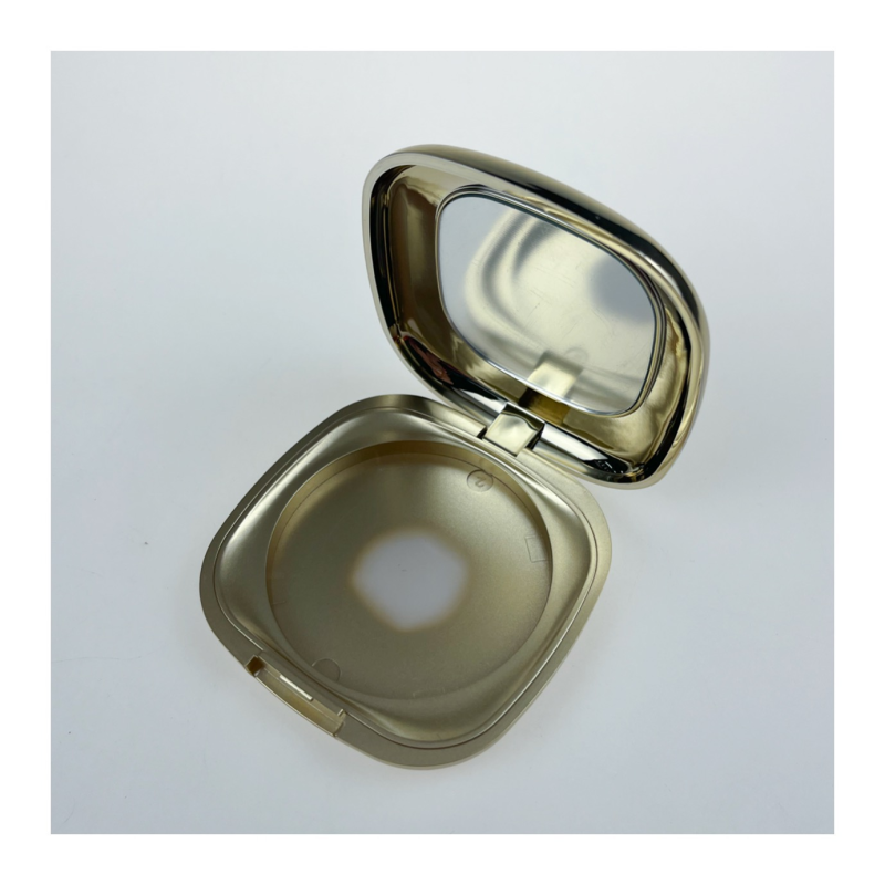 New Stylish Silver Flip Top Snap Closure Compact Powder Case QF072